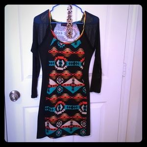 Women's see through sleeves dress